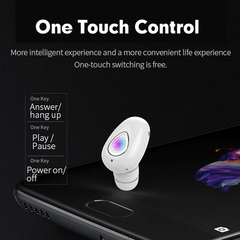 Smallest Single Tiny Mini Invisible Earbud Wireless Bluetooth Earpiece Earplug Discreet Hidden Ear Bud for Work Cell Phone, Small Bluetooth Headse...