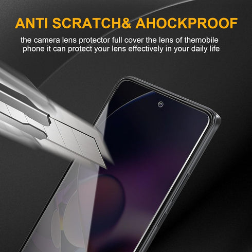 3 Pack Privacy Screen Protector for Motorola Moto G Stylus 5G 2024 With 3 Pack Camera Lens Protector, Anti Spy Tempered Glass 9H Hardness, Black P...
