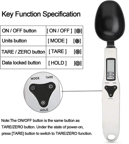 JOYIT Digital Spoon Scale 500g/0.1g - Stainless Steel Food Measuring Scale, Small Baking Scale with LCD Display...