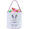 Easter Bunny Basket Egg Bags for Kids,Canvas Cotton Personalized Candy Egg Basket Rabbit Print Buckets with Fluffy Tail Gifts Bags for Easter……...