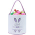 Easter Bunny Basket Egg Bags for Kids,Canvas Cotton Personalized Candy Egg Basket Rabbit Print Buckets with Fluffy Tail Gifts Bags for Easter……...
