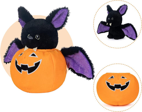 My OLi Plush Pumpkins Stuffed Bat Plush Toy Pumpkins with Removable Bat Glow in The Dark Toy Gifts for Kids Baby Toddler...