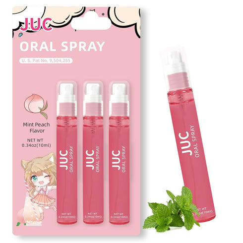 3 Count Mint Breath Spray Mouth Spray Breath Freshener Oral Care for All Ages 0.33OZ (10ML) Mint Peach Flavor...