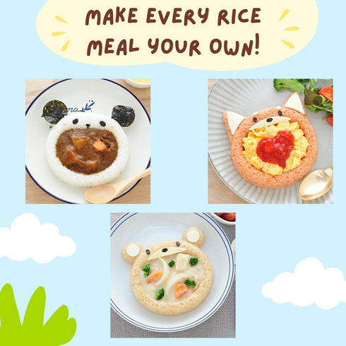 Animal Rice Mold Set – Cute animals Shapes, DIY Bento Lunch Decoration Tool, Easy Rice Shaper, Japanese Kitchen Accessory, Fun Food Cutter Include...