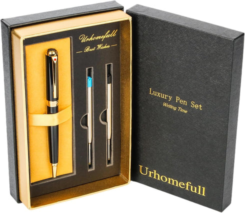 Stunning Ballpoint Pen with 24K Gold Trim, Switzerland Tip Point with Refills, Luxury Ball Point Pen Gift Set for Men Women, Nice Writing Pens for...