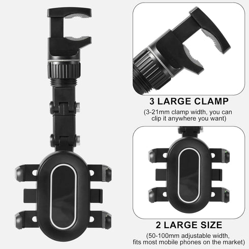 Rotatogrip Phone Holder, 360 Degree Rotatable Rotato Grip Cell Phone Holder Multifunctional Rearview Mirror Phone Holder Car Phone Holder for Car...