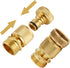 Garden Hose Quick Connect Solid Brass Quick Connector Garden Hose Fitting Water Hose Connectors 3/4 inch GHT (6 pc Connect Set)...