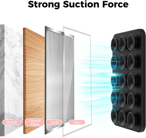 AHASTYLE Silicone Suction Phone Case Stand for iPhone 15/14/13/12 Series, Magnetic Suction Cup Phone Mount for iPhone MagSafe Phone Case, Mirror S...
