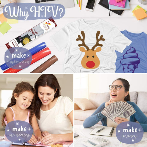 Heat Transfer Vinyl Sheets - Red HTV - Iron On Vinyl for Cricut, HTV Vinyl Sheets, Vinyl Iron On, Easy Cut & Weed, Compatible with Cricut & Silhou...