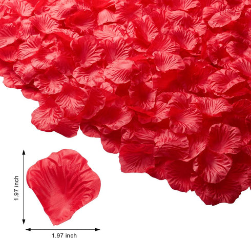 Artificial Silk Rose Petals for Romantic Night, Wedding, Party, Anniversary Flower Decorations (Red, 3000 PCS)...