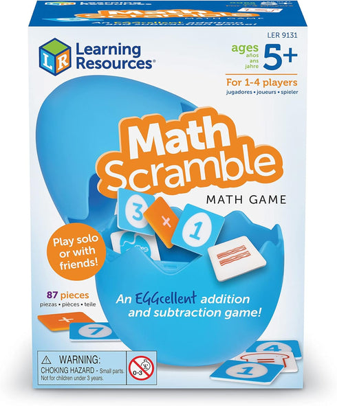 Learning Resources Math Scramble Game,Educational Games for Kids, Math Games for Kids, Early Math Skills, Addition and Subtraction Games, 87 piece...