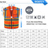 SKSAFETY 10 Pockets Safety Vest, Class 2 High Visibility Security with Zipper, Hi Vis Vest with Reflective Strips, ANSI/ISEA Standard, Constructio...