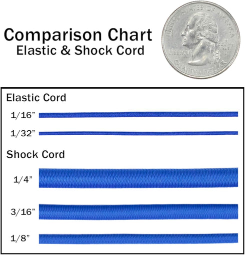 1/16” Elastic Cord Beading Crafting Stretch String – Choose from 10, 25, 50, 100, and 1300 Feet, Made in USA...