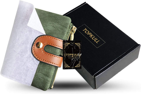 YOTOO TOPKULL Womens Wallets Bifold Leather Small Wallets for Women Mini Rfid Thin Billfolds Ladies Wallets Slim Compact with Zipper Coin Pocket (...