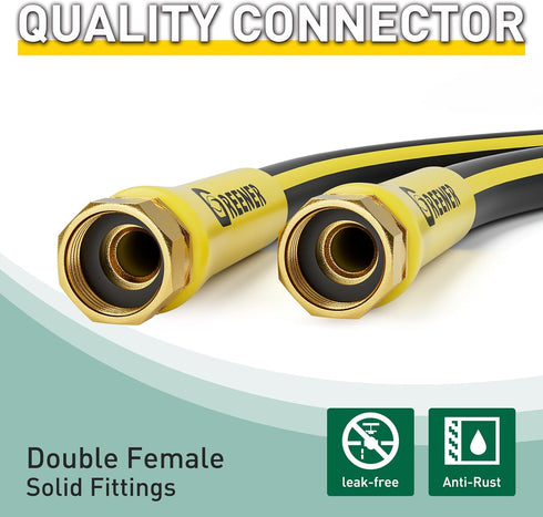 GREENER Hybrid Lead In Garden Hose 5/8 in x 5FT Short Water Hose With Swivel Female to Female Solid Fitting Leader hose Flexible Kink-resistant Ex...