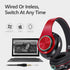 Bluetooth Over Ear Headphones, Colorful LED Lights Deep Bass Headphones with Microphone, Lightweight Wired and Wireless Foldable HiFi Stereo Headp...