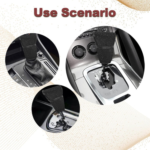 Auto Gear Shift Knob Cover Bling Car Knob Gear Stick Protector PU Leather Shift Gear Cover with Bling Interior Accessories Interior Accessories Un...