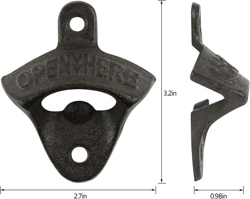 Bottle Opener Wall Mounted,Beer Wall mounte Bottle Opener Outddor and Indoor,Cast iron 1pc...