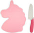 Handstand Kitchen Unicorn Shaped Cutting Board with 6" Serrated Knife for Kid Safe Cooking...