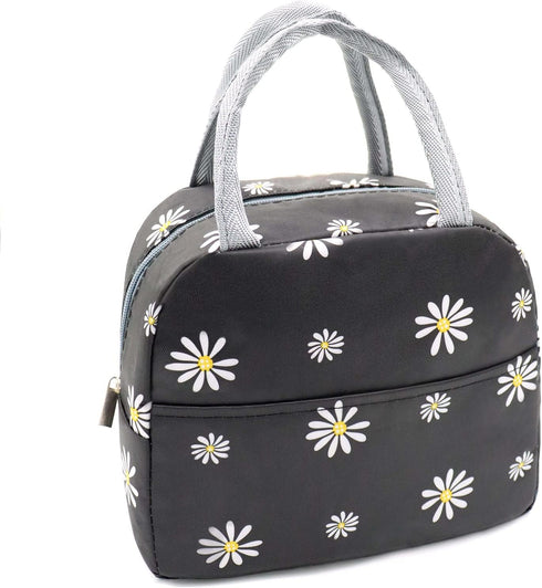 Sonuimy Insulated Lunch Bag Women, Reusable Cute Tote Lunch Box for Adult & Men, Leakproof Cooler Lunch Bags for Work Office Travel Picnic (Black ...