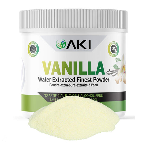 Aki Fine Vanilla Powder Extract From Beans (5.29oz/150g) - Water Extracted Powder Ideal For Baking, Cooking Flavoring - Delicious Vanilla Flavor &...