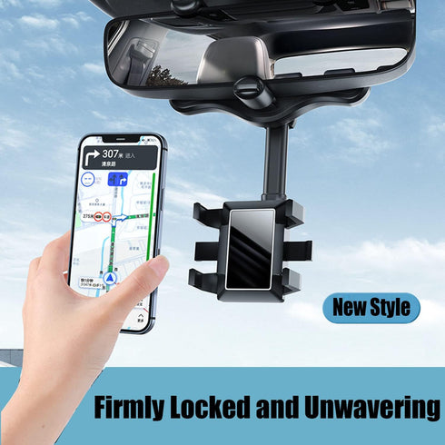 Omaky 360°Rotatable and Retractable Car Phone Holder Car Rearview Mirror Bracket,Multifunctional Adjustable Universal Phones Holder,Universal Phon...