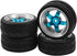 2.59in Rubber Tires & 12mm Hex Plastic Wheel Rims Set Compatible with Traxxas Kyosho HPI Tamiya Associated 1/10 RC On-Road Touring Car (Blue)...