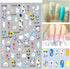 Cute Cow Nail Art Stickers, Cartoon Cow Nail Decals 3D Self-Adhesive Nail Sticker Design Holographic Cattle Nail Art Decal Decoration for Women Gi...