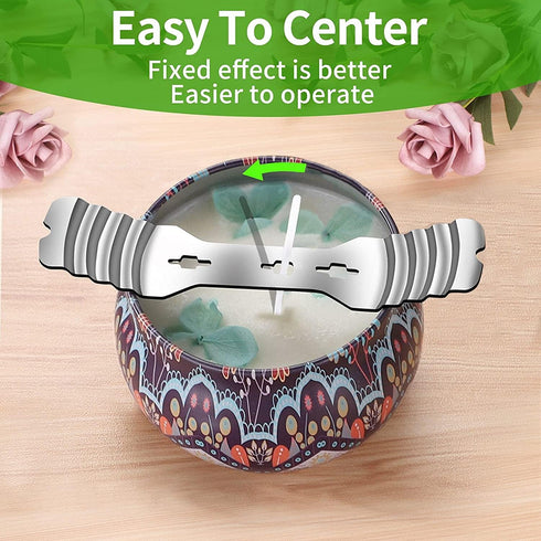 20 pcs Metal Candle Wick Holders, Upgraded Candle Wick Centering Devices, Silver Stainless Steel Candle Wick Holder for Candle Making...