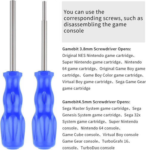 Gamebit Screwdriver Set, Security Screwdriver Bit Set 3.8mm and 4.5mm Security Screwdriver Perfect fit for Virtual Boy, Opening Nintendo, Sega Con...