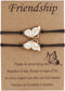 Caiyao 2Pcs Butterfly Friendship Braide Rope Bracelet Set with Card Adjustable Animal Bracelet for Women Best Friend Long Distance Matching Jewelr...