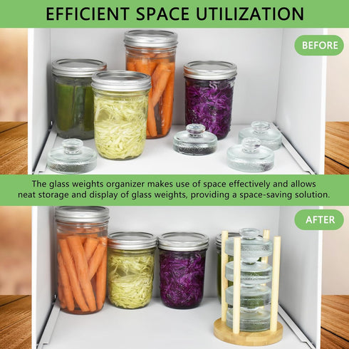 Artcome Glass Weights Organizer - Space Saving Compact Design - Fermentation Weights Holder - Efficient Organization of Kitchen Cabinets & Counter...
