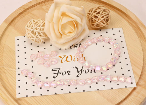 Tupalizy 100PCS Mini Acrylic Heart Beads 9mm AB Color Heart Charms for Jewelry Making Bracelets Necklaces Earrings Key Chains Accessories DIY Craf...