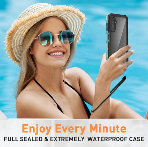 AICase for Samsung Galaxy A14 5G case Waterproof, Clear Water Proof Shockproof Dustproof Snowproof Full Body Rugged Transparent Underwater Phone C...