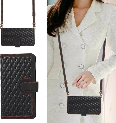 Asuwish Phone Case for iPhone Xs X 10 10s Wallet Cover with Tempered Glass Screen Protector and Wrist Strap Flip Zipper Card Holder Cell iPhoneX i...