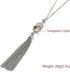 Double Crystal Long Tassels Sweater Chain Pendant Necklace Mother Gift Jewelry 32"...