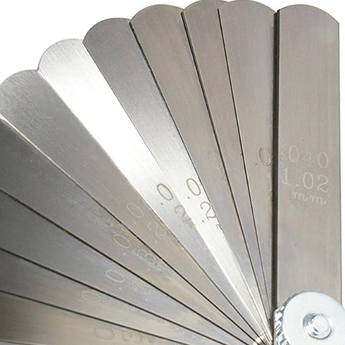 URREA Feeler Guage Set - 25-Blade (0.0015-0.040) Measuring Tool with Stainless Steel Construction & Compact Folding Design - 000AA...