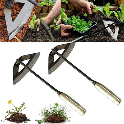 Garden Tools Hollow Hoe, All-Steel Hardened Hollow Hoe, Sharp Garden Edger Weeder, Durable Gardening Hoe Hand Tool Weed Puller Accessories for Bac...