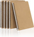 Spiral Notebooks A5 Lined 5Pcs College Ruled Journals Bulk Thick Paper for Work, Study, Notes Taking, Gifts 120 Pages/60 Sheets Kraft Brown...