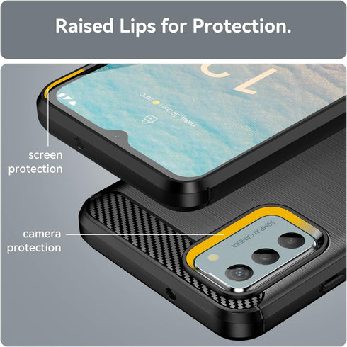 for Nokia G42 phone case: shockproof phone case - anti drop protection phone case shock absorption flexible TPU carbon fiber protection phone case...