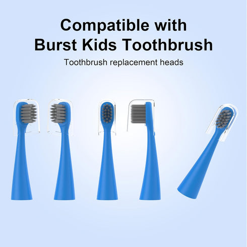 Replacement Toothbrush Heads 8 Pack for Burst Kids Electric Toothbrush, Blue...