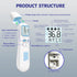 Medical Infrared Thermometer for Baby, Adults, Body Surface Space, Forehead and Ear Thermometer, Memory Function, 1 Second Measurement, Age Select...