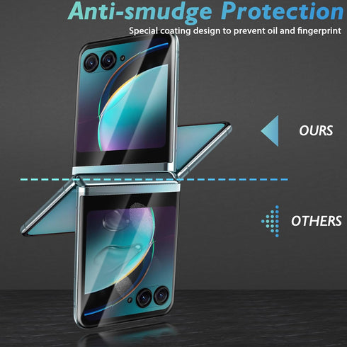 Orzero (3 Pack Screen Protector Compatible for Motorola Razr+ / Plus 2023 Front Screen, Protector De Pantalla Soft TPU Anti-Scratch Edge to Edge H...
