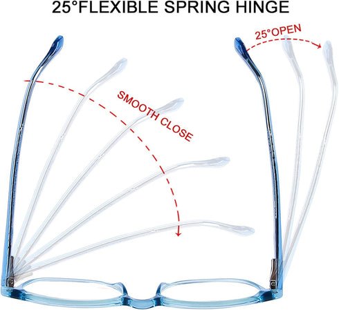 Computer Reading Glasses Blue Light Blocking - 2 Pack Fashion Round Anti UV glare Eyestrain Gaming Readers Glasses Women Men, 1.0...