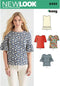 NEW LOOK Patterns Misses' Tops with Fabric Variations Size A (10-12-14-16-18-20-22) 6434...