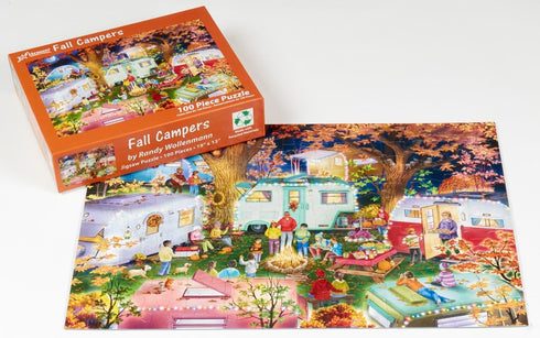 Fall Campers 100 Piece Puzzle by Vermont Christmas Company - 19" x 13" - Large Pieces Perfect for Seniors & Kids...