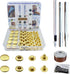 12.5MM Leather snap Fasteners kit? Brass Metal Button Snaps for Clothes?Jackets?Jeans ?Wears Bags (with Standard Install Tool?Practice Operations ...