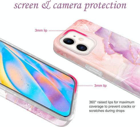 JIAXIUFEN Sparkle Gold Glitter Case Compatible with iPhone 12 mini Marble Slim Shockproof TPU Soft Rubber Silicone Cover Phone Case 5.4 inch 2020 ...
