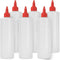 6-pack Plastic Squeeze Bottles for Sauces - 16oz Condiment Squeeze Bottles for Liquids - BPA Free Squirt Bottle with Twist Cap - Ketchup, Syrup, O...