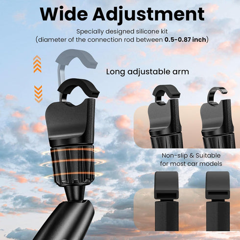 Car Phone Holder Rear View Mirror Phone Holder, 360° Rotating Car Phone Holder Mount Compatible with All 4-7 Inch iPhone and Android Cell Phones...